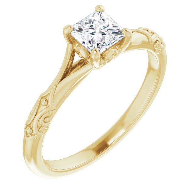 Solitaire Split Shank Engagement Ring