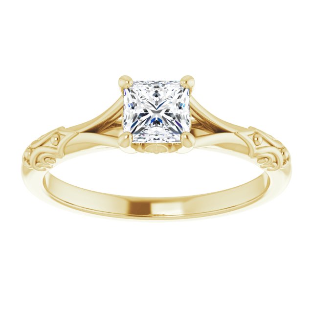 Solitaire Split Shank Engagement Ring
