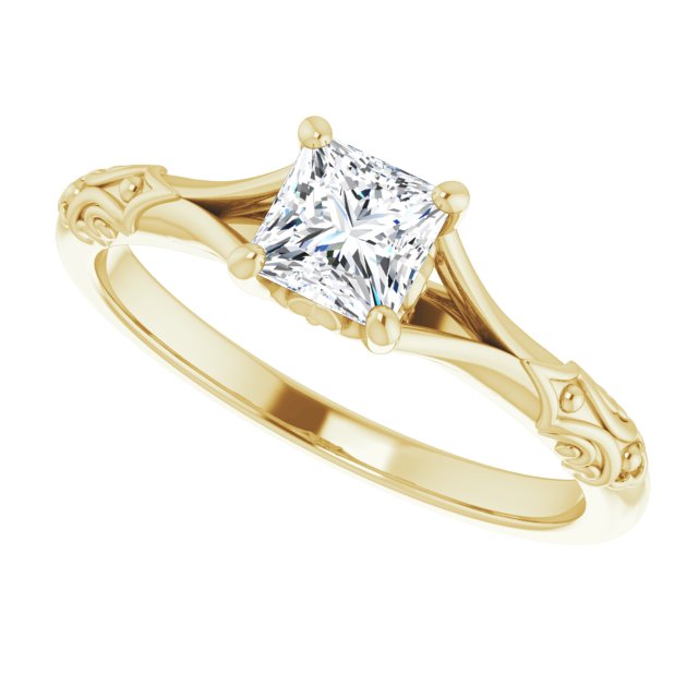 Solitaire Split Shank Engagement Ring
