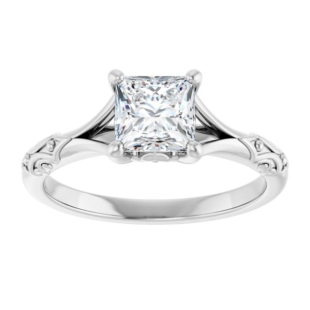 Solitaire Split Shank Engagement Ring