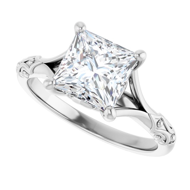 Solitaire Split Shank Engagement Ring