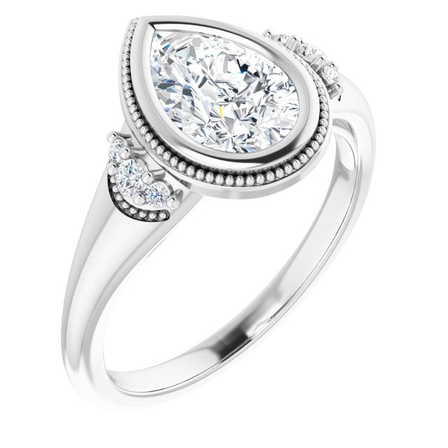 Bezel-Set Accented Engagement Ring