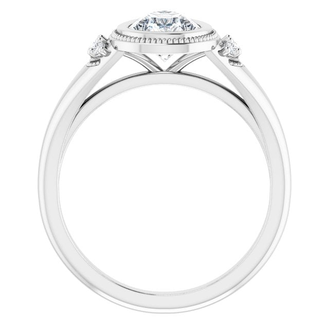 Bezel-Set Accented Engagement Ring