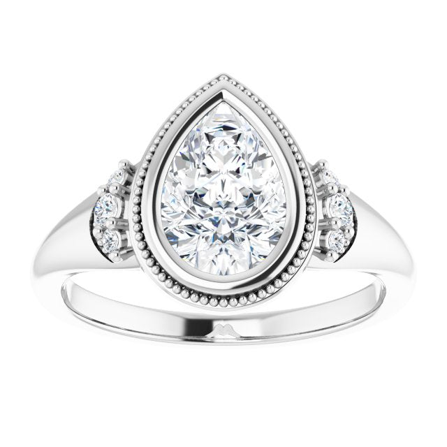 Bezel-Set Accented Engagement Ring