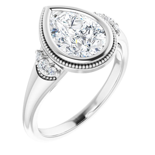 Bezel-Set Accented Engagement Ring