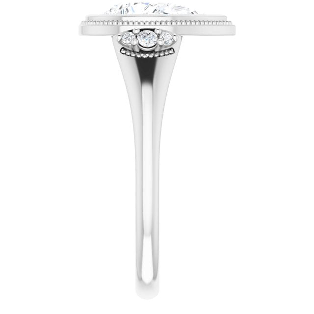 Bezel-Set Accented Engagement Ring