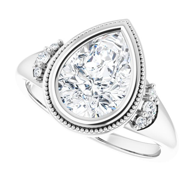 Bezel-Set Accented Engagement Ring