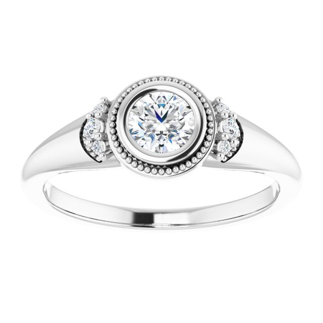 Bezel-Set Accented Engagement Ring