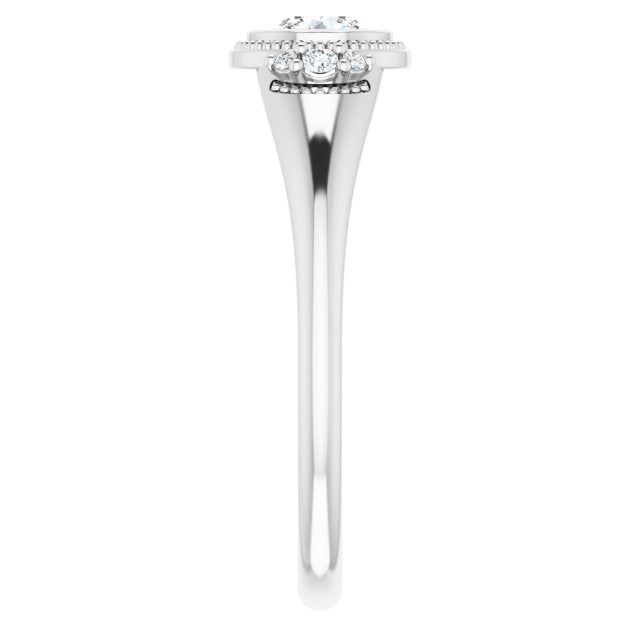 Bezel-Set Accented Engagement Ring