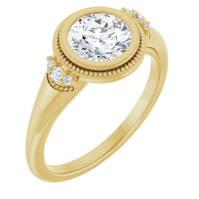 Bezel-Set Accented Engagement Ring