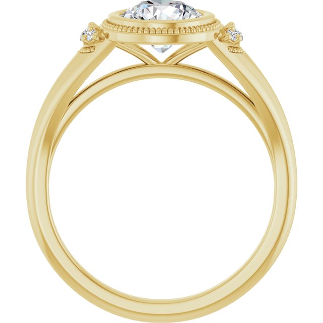 Bezel-Set Accented Engagement Ring