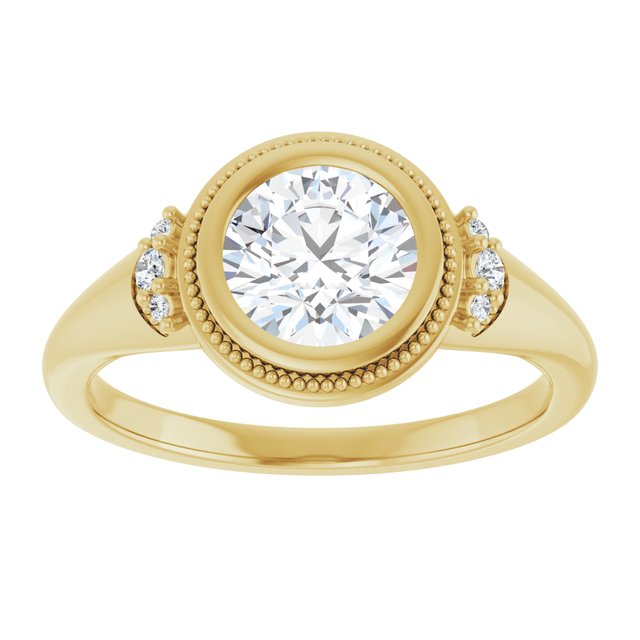 Bezel-Set Accented Engagement Ring