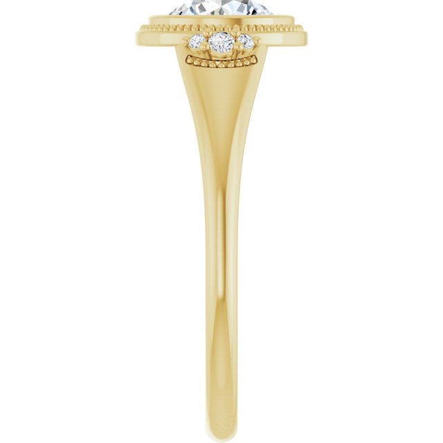 Bezel-Set Accented Engagement Ring