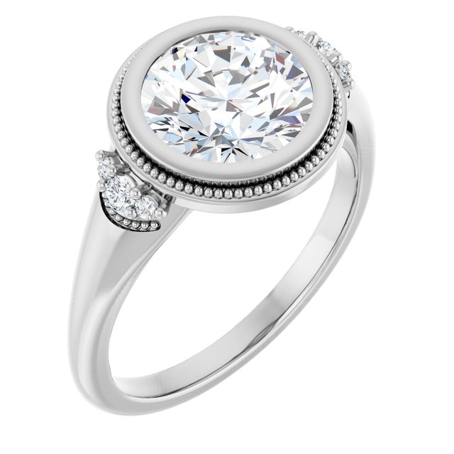 Bezel-Set Accented Engagement Ring