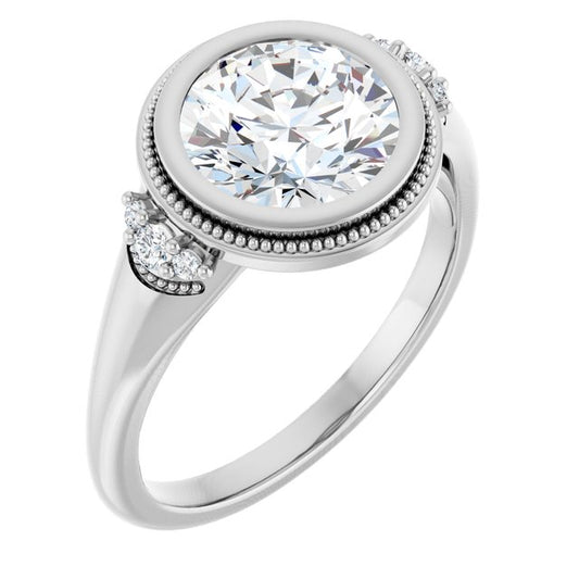 Bezel-Set Accented Engagement Ring