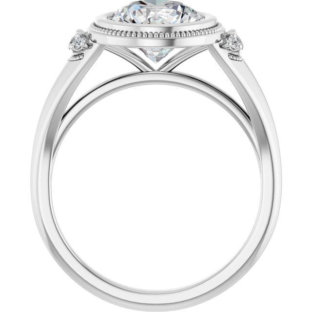 Bezel-Set Accented Engagement Ring