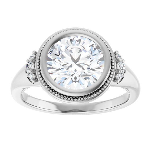 Bezel-Set Accented Engagement Ring