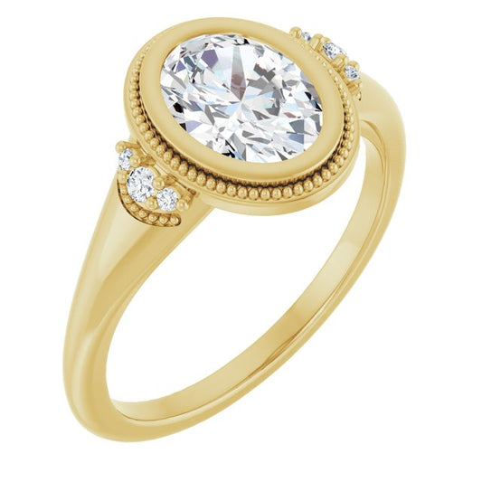 Bezel-Set Accented Engagement Ring