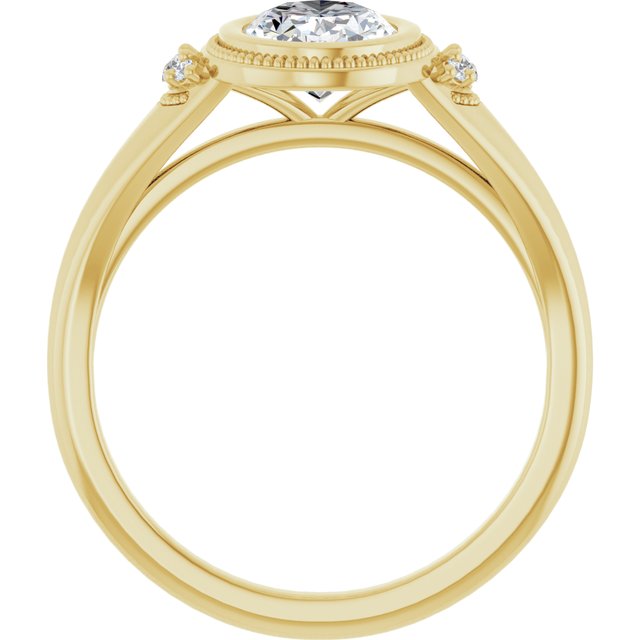 Bezel-Set Accented Engagement Ring