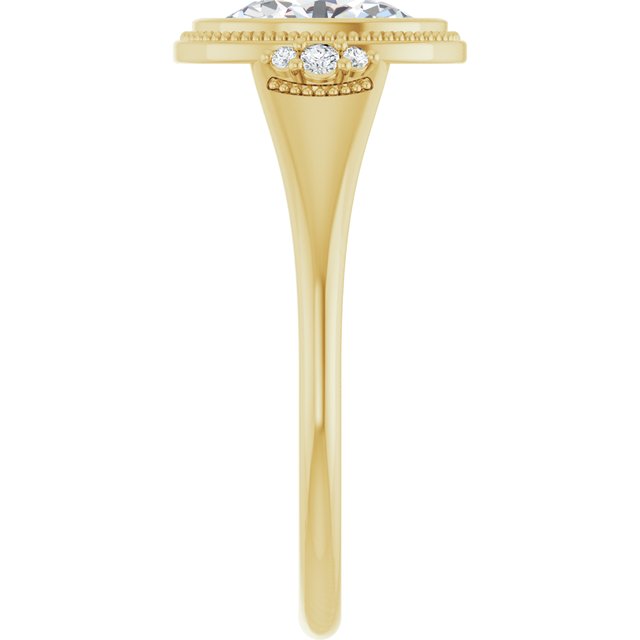 Bezel-Set Accented Engagement Ring