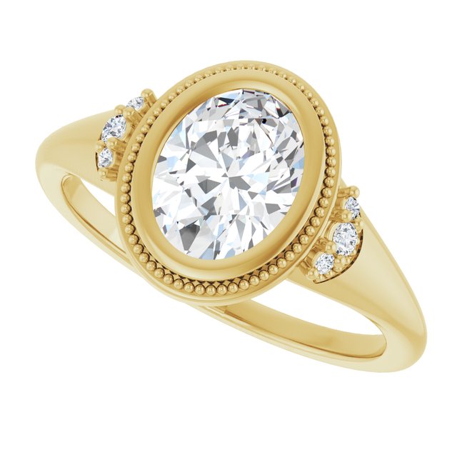 Bezel-Set Accented Engagement Ring