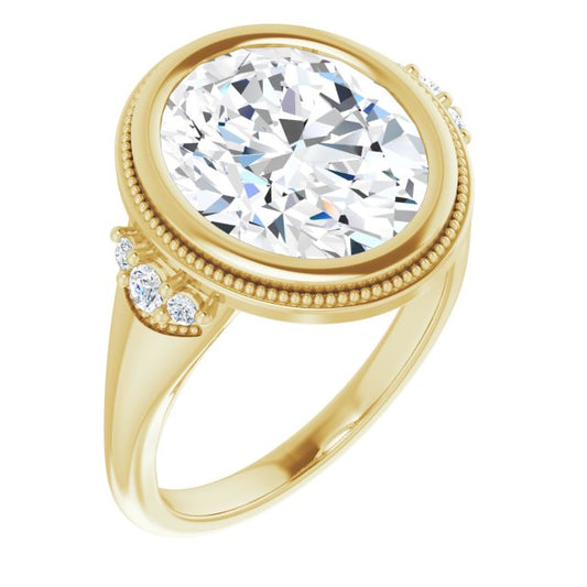 Bezel-Set Accented Engagement Ring