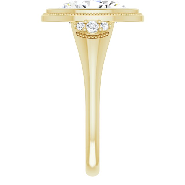 Bezel-Set Accented Engagement Ring