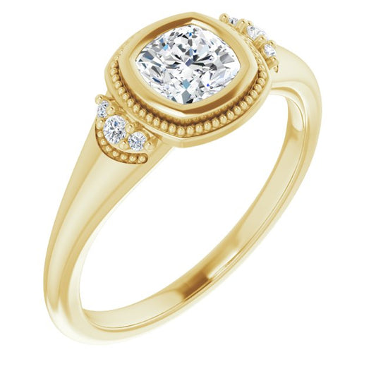 Bezel-Set Accented Engagement Ring