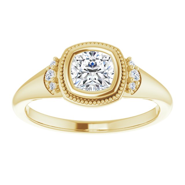 Bezel-Set Accented Engagement Ring