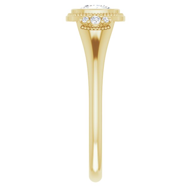 Bezel-Set Accented Engagement Ring