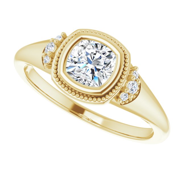 Bezel-Set Accented Engagement Ring
