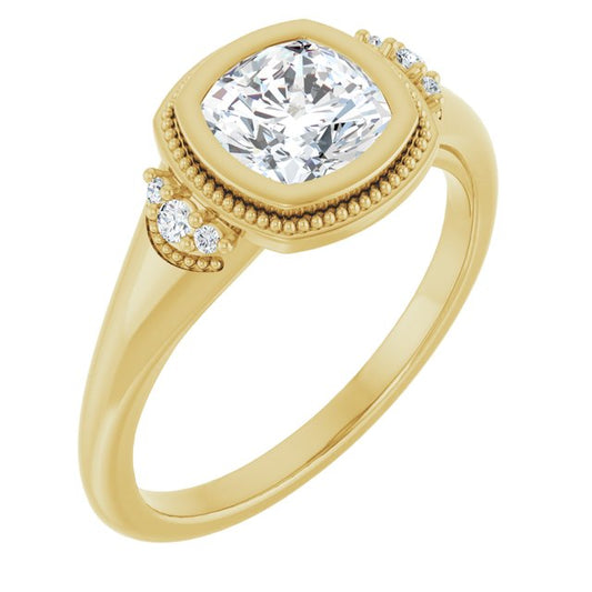 Bezel-Set Accented Engagement Ring
