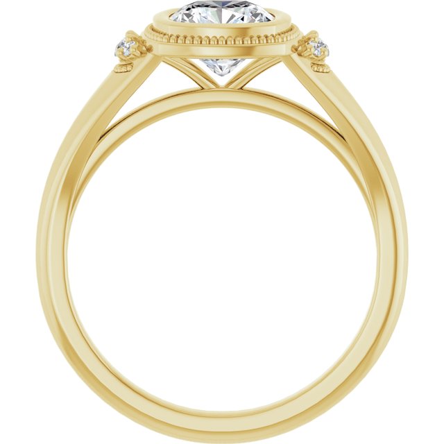 Bezel-Set Accented Engagement Ring