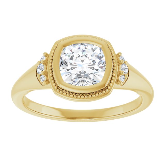 Bezel-Set Accented Engagement Ring