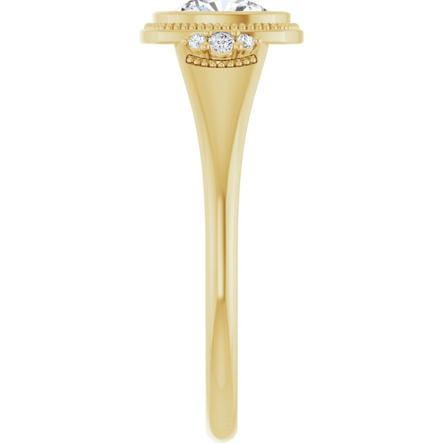Bezel-Set Accented Engagement Ring