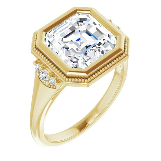 Bezel-Set Accented Engagement Ring