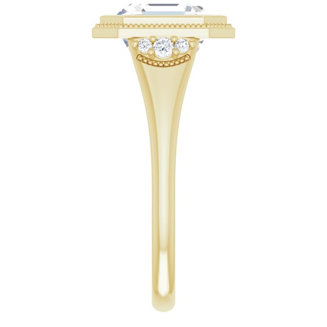 Bezel-Set Accented Engagement Ring