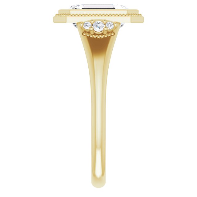 Bezel-Set Accented Engagement Ring