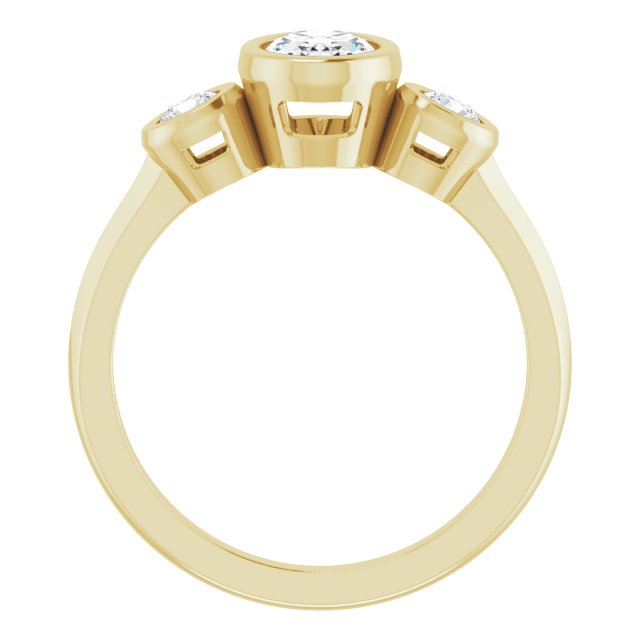 Three-Stone Bezel-Set Engagement Ring