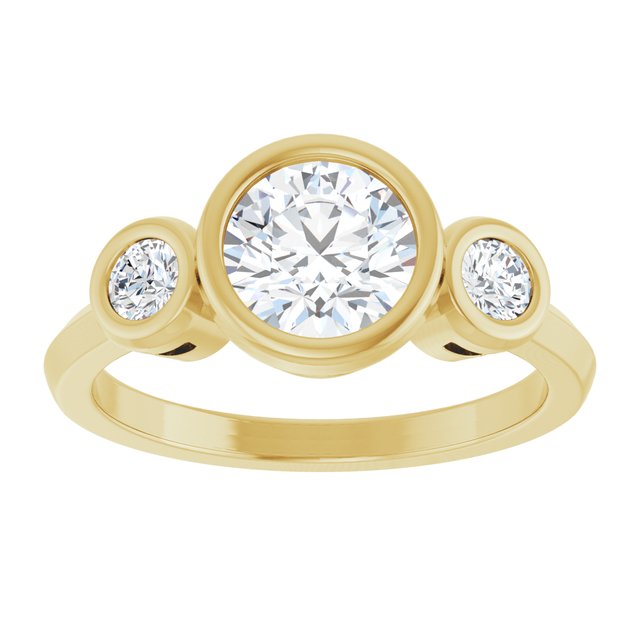 Three-Stone Bezel-Set Engagement Ring