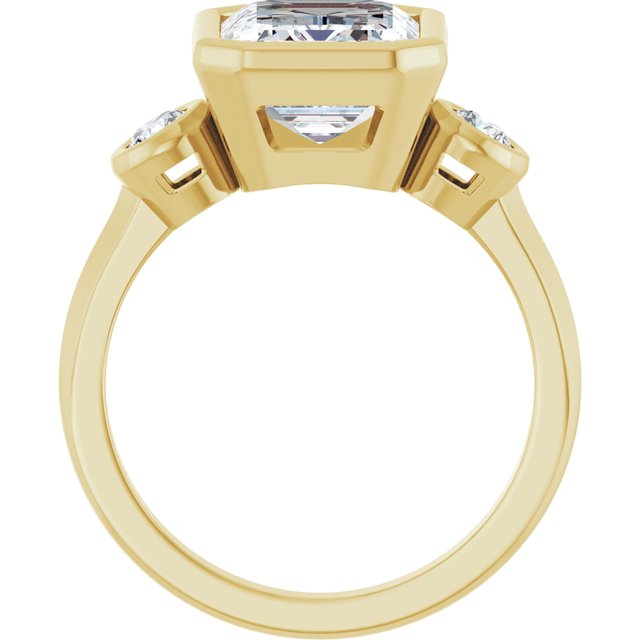 Three-Stone Bezel-Set Engagement Ring