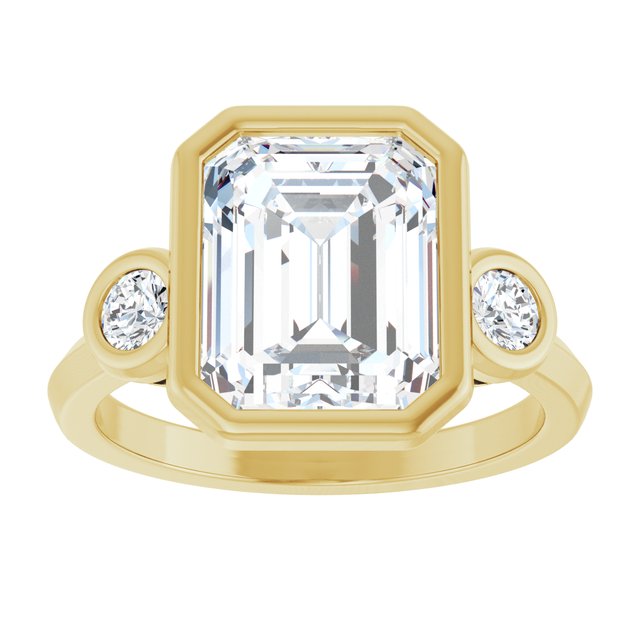 Three-Stone Bezel-Set Engagement Ring