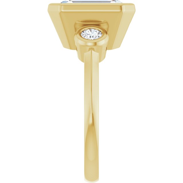 Three-Stone Bezel-Set Engagement Ring