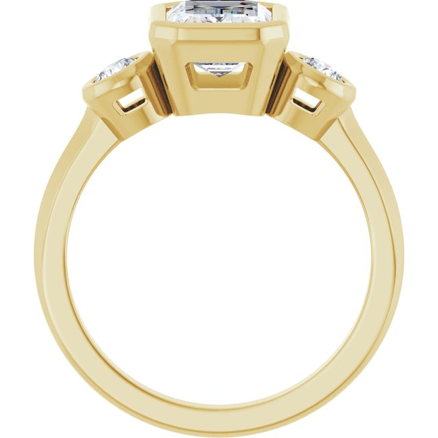 Three-Stone Bezel-Set Engagement Ring