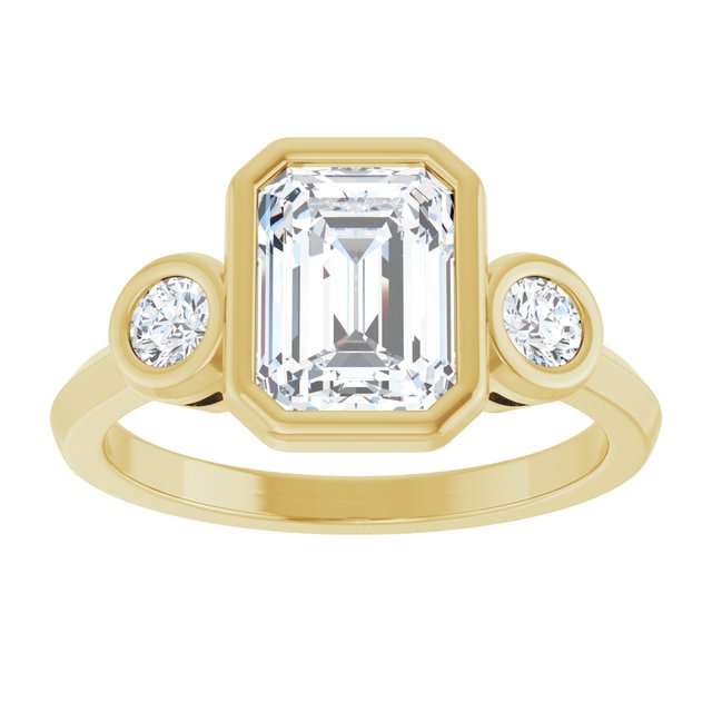 Three-Stone Bezel-Set Engagement Ring
