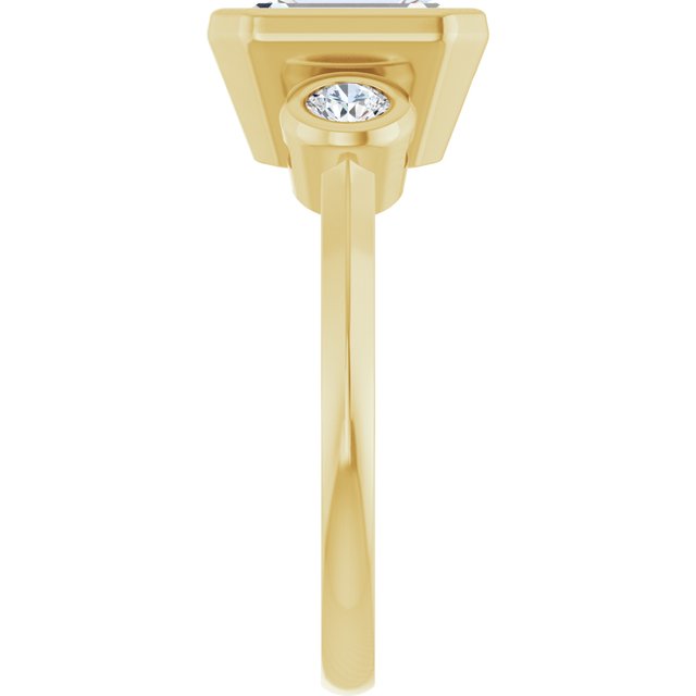 Three-Stone Bezel-Set Engagement Ring