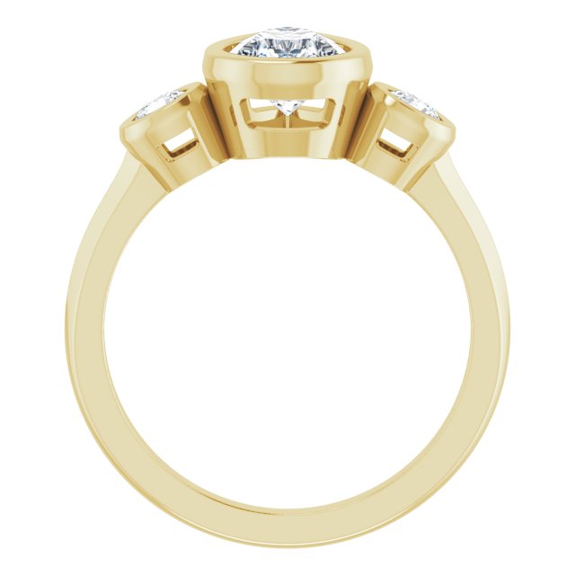 Three-Stone Bezel-Set Engagement Ring