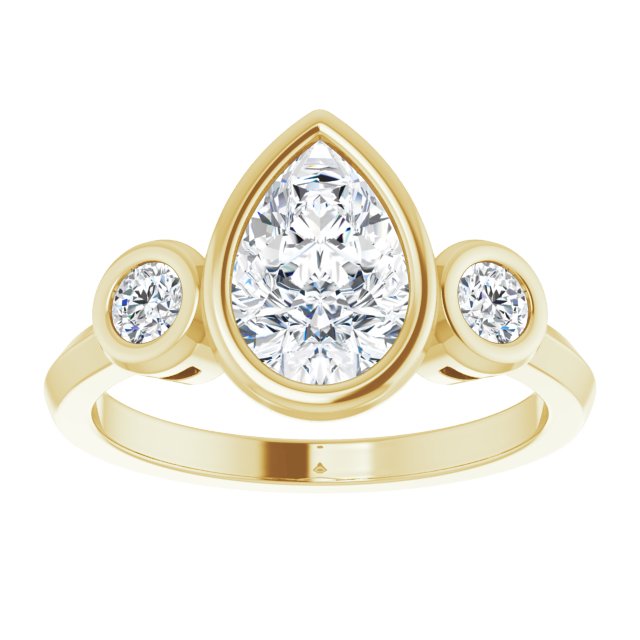 Three-Stone Bezel-Set Engagement Ring