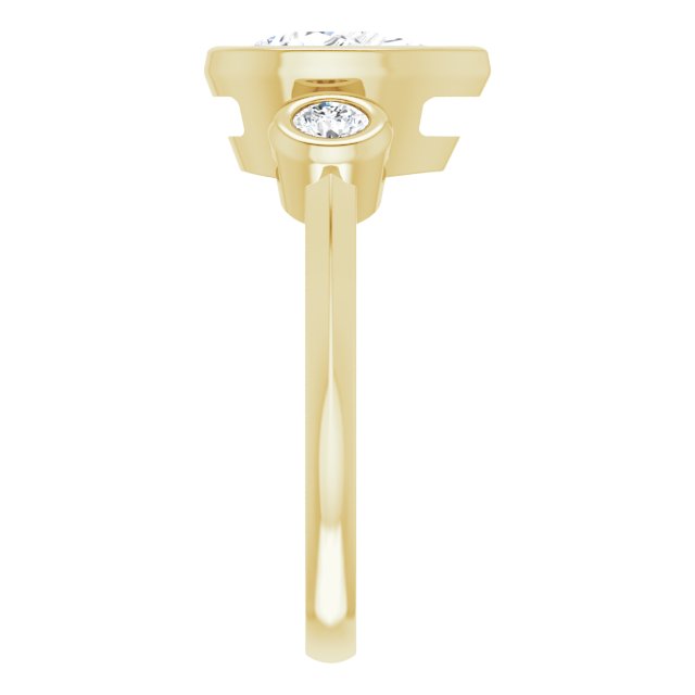 Three-Stone Bezel-Set Engagement Ring