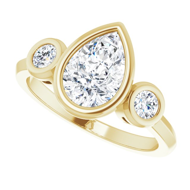 Three-Stone Bezel-Set Engagement Ring